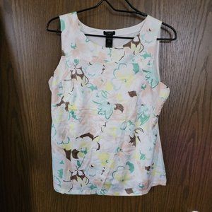 Ann Taylor Floral Graphic Tank Top Size Medium